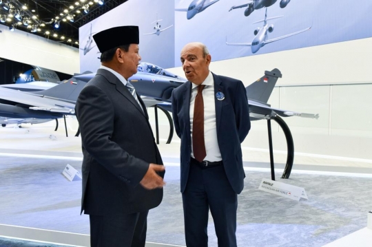 Momen Akrab Menhan Prabowo dan Bos Pesawat Tempur Rafale di Paris Air Show 2023