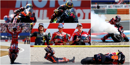 Momen Seru MotoGP Belanda 2023: Dari Bagnaia Juara Lagi hingga 7 Pembalap Kecelakaan