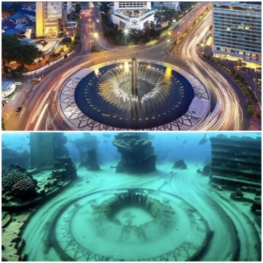 Foto-Foto Jakarta Tenggelam Versi AI, Begini Nasib Monas hingga GBK