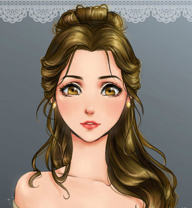 [فــآن أرت ] أميرات ديزني .. ~  Princess-disney-versi-anime