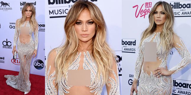 Mengintip Gaun  Transparan Jennifer  Lopez  di Billboard 