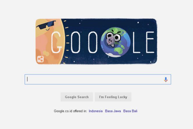 Hari ini, Google pajang doodle Gerhana Matahari Total