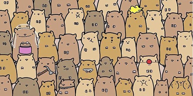 Temukan Kentang dalam Kerumunan Hamster ini  Sooperboy.com