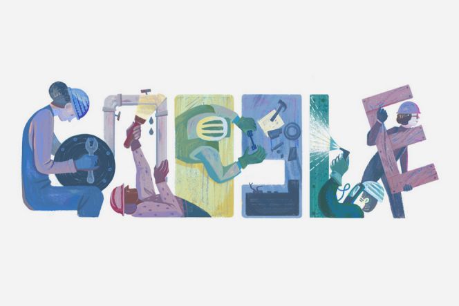 Di hari buruh Google tampilkan doodle spesial di laman pencariannya