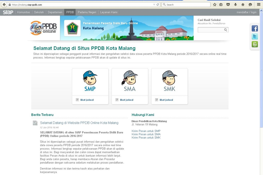 Malang - Merdeka.com | Begini prosedur pendaftaran PPDB 2016 di kota Malang