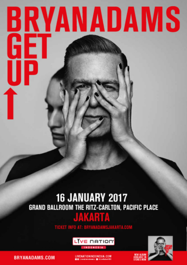 Bryan Adams akan gelar konser di Jakarta 16 Januari 2017 (via bryanadamsjakarta.com)