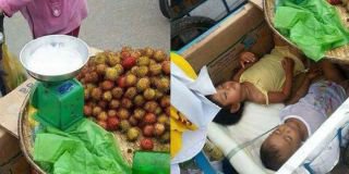 Jualan Sambil Bawa Anak, Kisah Pedagang Rambutan Sepi Pembeli Ini  Menyayat Hati