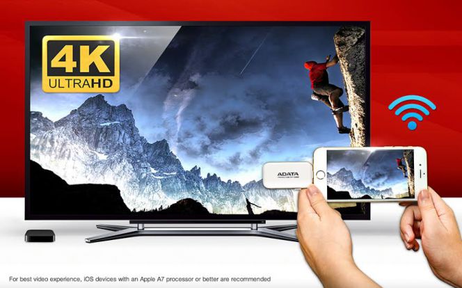Salah satu kelebihan yang diusung oleh i-Memory Flash Drive UE710 adalah kemampuannya mendukung video UHD atau 4K dan memutar audio berkualitas tinggi. Oleh karena itu,
i-Memory Flash Drive UE710 dapat digunakan untuk memutar video 4K atau UHD serta Apple AirPlay Audio dan konten video dengan kompatibilitas Apple TV.
