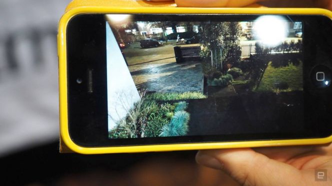 Penampakan video streaming pada aplikasi smartphone Netatmo Presence.
