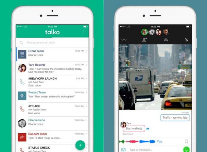 Talko adalah aplikasi messaging dan telepon berbasis cloud. Aplikasi ini dapat merekam percakapan grup untuk dibagikan ke orang lain.