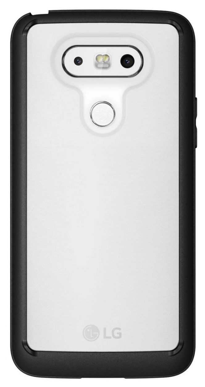 Selain dual-camera, dari gambar case ini LG G5 akan dilengkapi dengan sensor sidik jari di belakang perangkat.