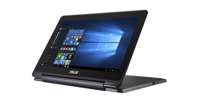 Anda juga bisa memposisikan Asus VivoBook Flip TP200 dengan keyboard di bawah dan layar menghadap ke depan.