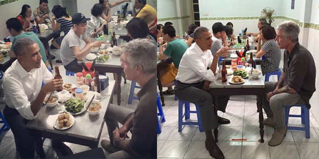 Langka Obama Makan Mie di Warung Kaki Lima dan Duduk di 