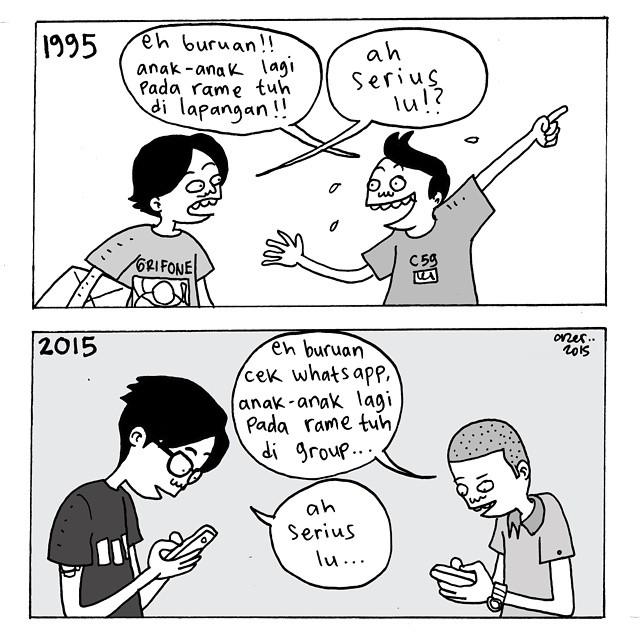 22 Ilustrasi Lucu Sindir Perubahan Jaman 150626u