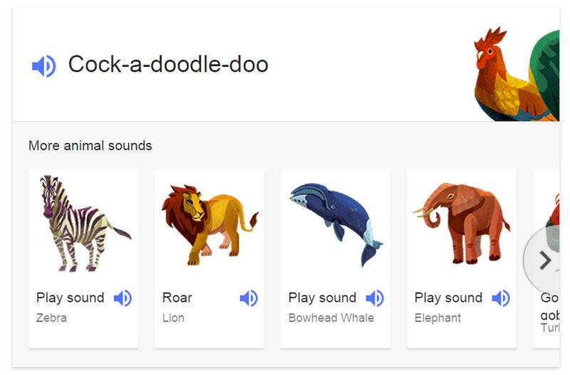 Mesin pencarian Google bisa mengeluarkan suara  binatang  