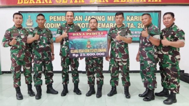Kodim Semarang Kirim Donasi ke Kodim Cianjur