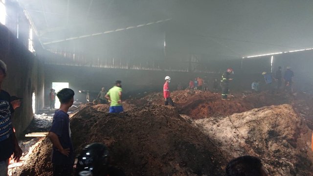 Gudang Penggilingan Padi di Karangpandan Terbakar