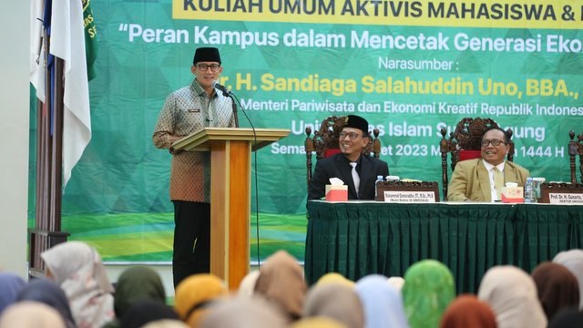Kuliah Umum di Unissula, Sandiaga: 5 Tahun Lagi Optimis Kita Salip Korea