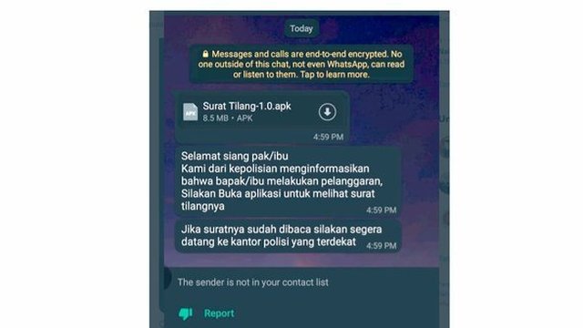 Penipuan Modus Surat Tilang via WhatsApp Marak