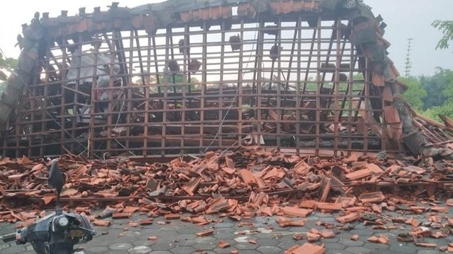 Hujan Angin 'Ngamuk' di Bantul, Belasan Pohon Tumbang Timpa Rumah