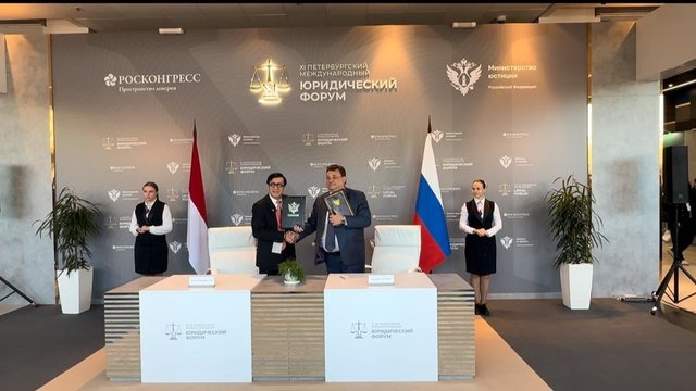 RI dan Rusia Tandatangani MoU Kerjasama Hukum