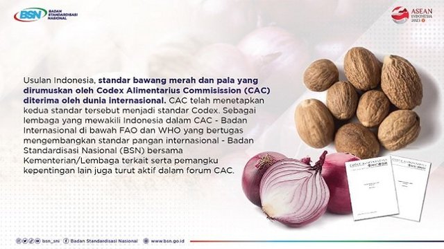 Standar Bawang Merah dan Pala Indonesia Ditetapkan Jadi Standar Codex