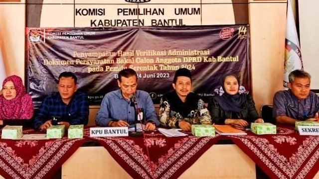 KPU Bantul Sampaikan Hasil Verifikasi Administrasi Caleg