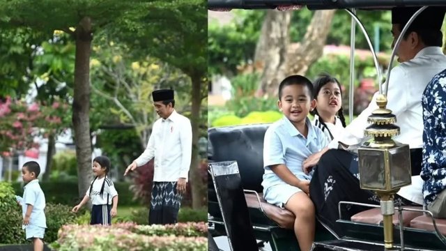 Presiden Jokowi Rayakan Idul Adha 2023 di Yogyakarta, Momong Cucu Sambil Naik Andong