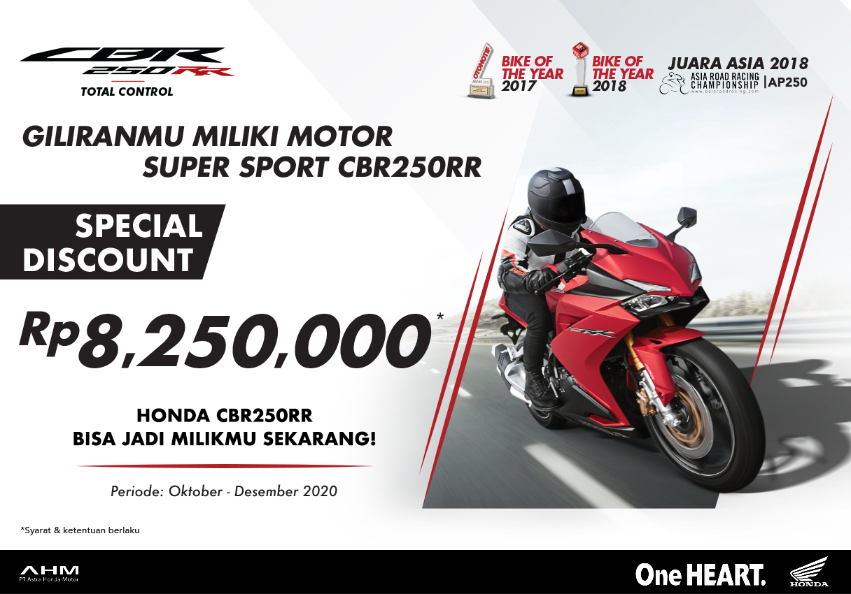 Honda Cbr250rr Diskon Rp8 Jutaan Sampai Akhir Otosia Com