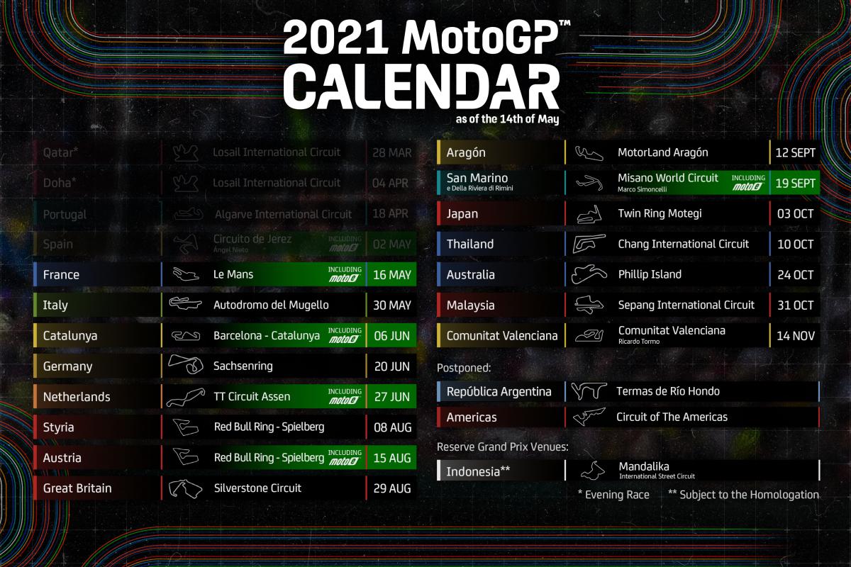 Jadwal Motogp 2021 Terbaru Finlandia Batal Jadi Tuan Rumah Otosia 