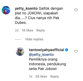 (c) Instagram/tantowiyahyaofficial