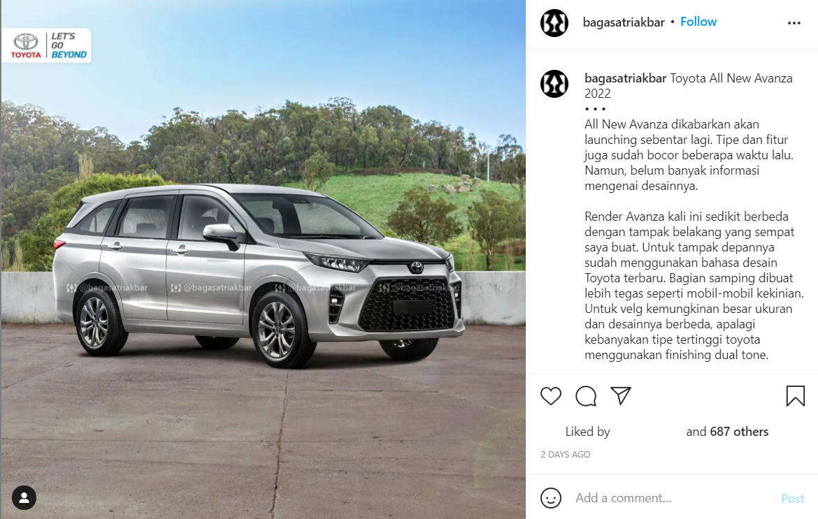 Render All New Avanza (Instagram/@bagasatriakbar)