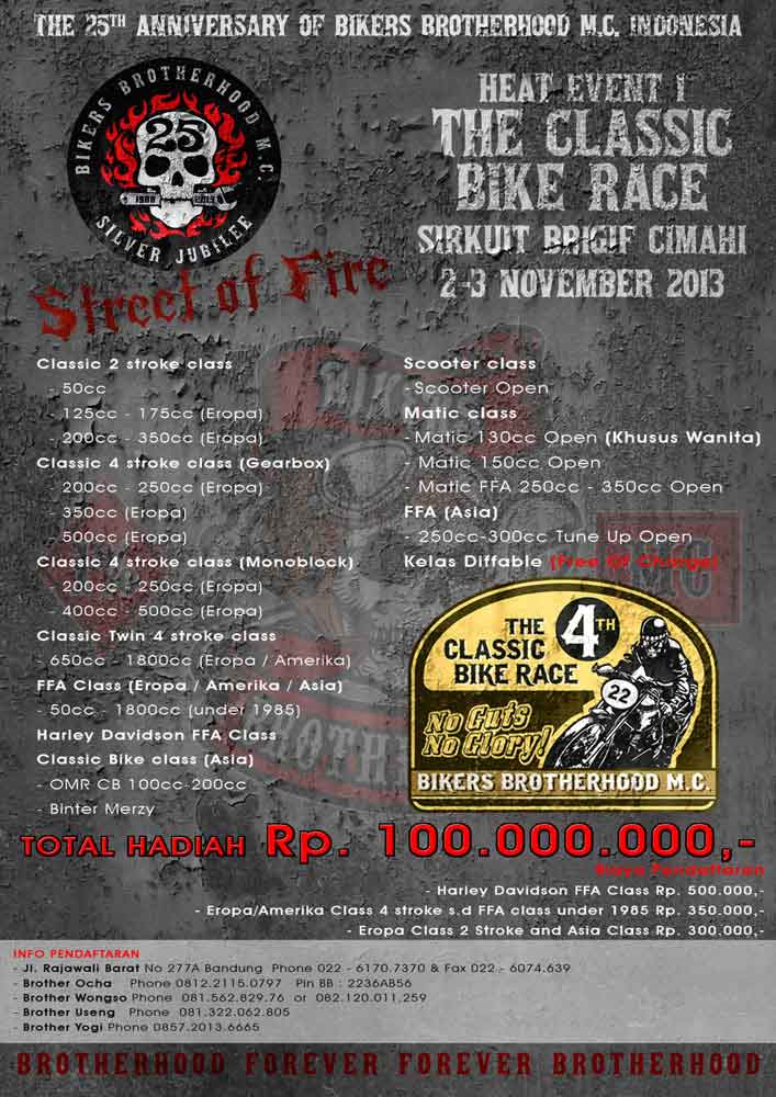 Bikers Brotherhood MC  kembali gelar balap motor tua 