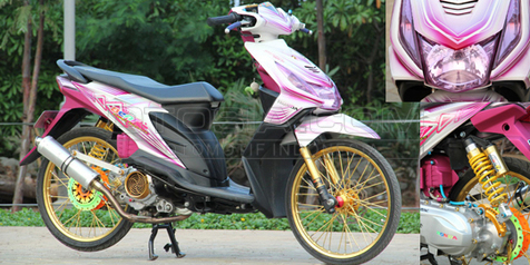 Modifikasi Honda Beat Grafis Minimalis Dengan Laburan Pink Otosia Com