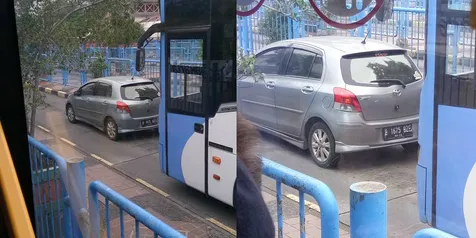 Merasa Spion Disenggol, Mobil ini Ngeyel Masuk Jalur Busway Sampai Blok M!
