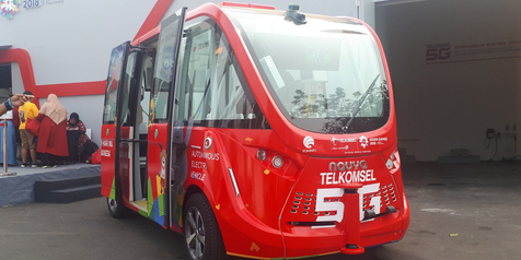 Mengenal Bus Listrik Otonom Navya Telkomsel di Asian Games 2018