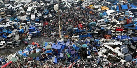 Begini Penampakan Kuburan Mobil dan Motor di China