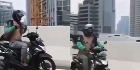 Viral, Video Driver Ojol Nyetir Sambil Telanjang Dada