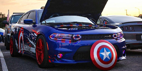 Dodge Charger Jadi Superhero Captain Amerika, Begini Potret-potretnya