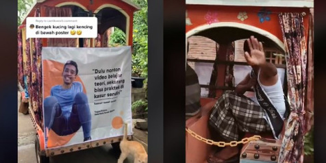 Pesta Lajang, Pria Ini Diarak Keliling Kampung Naik Odong-odong