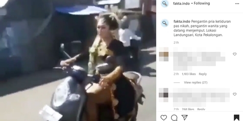 Viral Pengantin Wanita Naik Motor di Jalan Raya, Alasannya Bikin Tepuk Jidat