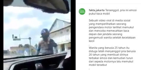 Viral Pria Marah-marah hingga Pecahkan Kaca Mobil yang Dikendarai Wanita
