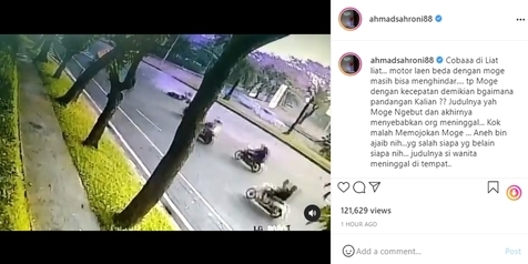 Video Detik-detik Pengendara Moge Tabrak Motor Matik di Bintaro