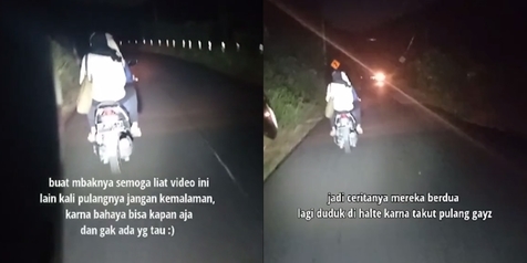 Takut Motoran di Malam Hari, Dua Wanita Rela Menunggu Pemotor Lain hingga Duduk-duduk di Halte
