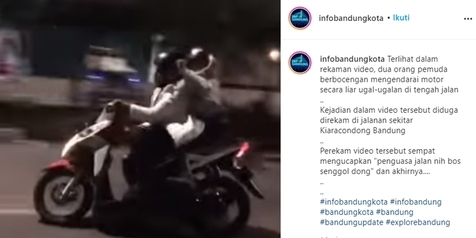 Viral 2 Pemuda Naik Motor Ugal-ugalan Sambil Joget, Endingnya Sesuai Harapan Netizen