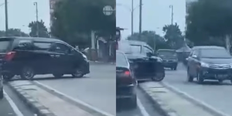 Heboh Toyota Alphard Putar Balik di Pembatas Jalan, Bikin Geram Netizen