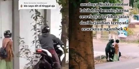 Viral Pasangan Kekasih Marahan di Jalan Tak Mau Naik Motor, Aksi Cowoknya Bikin Terkejut