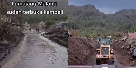 Terkubur Usai Erupsi Gunung Semeru, Begini Kondisi Jalan Malang-Lumajang Setelah Dikeruk