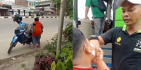 Berdiri di Pinggir Jalan, Bocah Berbaju Merah Ini Ternyata Menunggu Ayahnya yang Sopir Bus