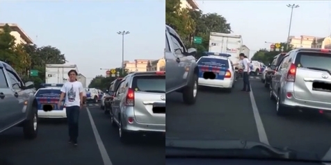 Viral Aksi Pria Gondrong Masukkan Sampah ke Mobil Polisi, Netizen: Sumpah Berani Banget